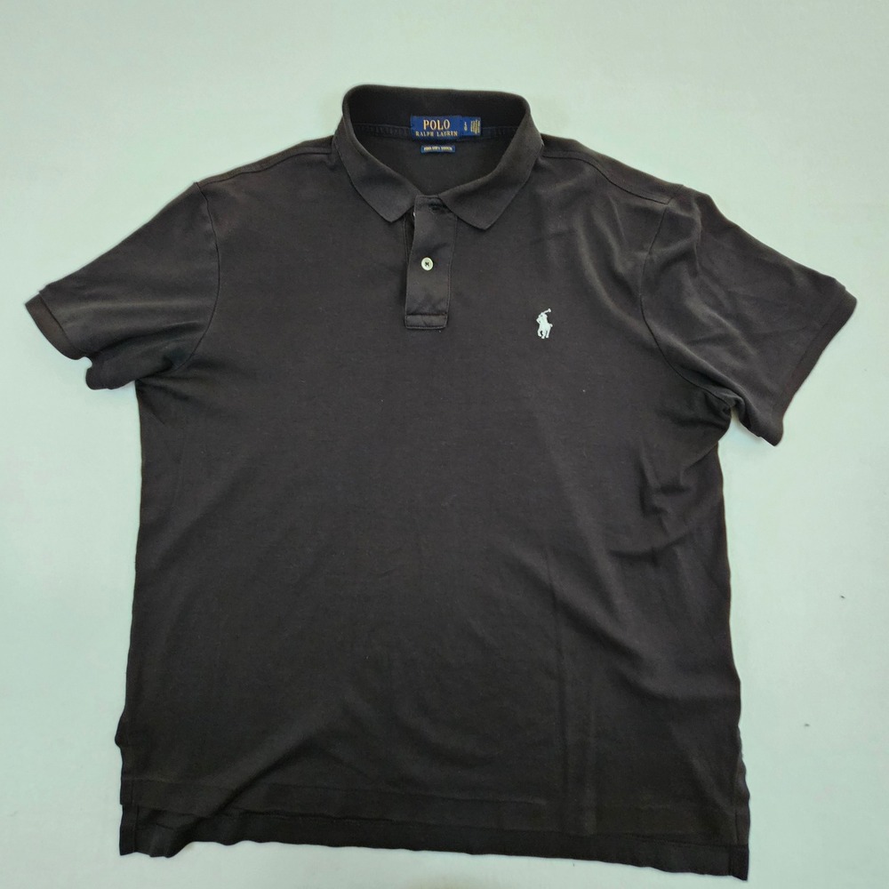 Polo Ralph Lauren Mens Pima Soft Touch Cotton Polo Shirt Black Large Short Slv